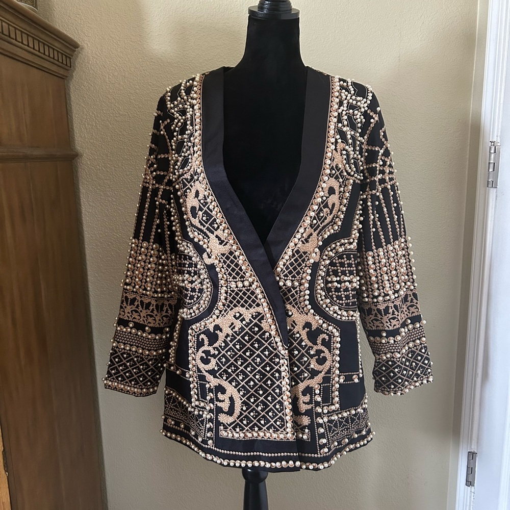 Black and Gold Embellished Jacket